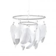 Levtex Baby Grey and Silver Feather Ceiling Hanging Mobile