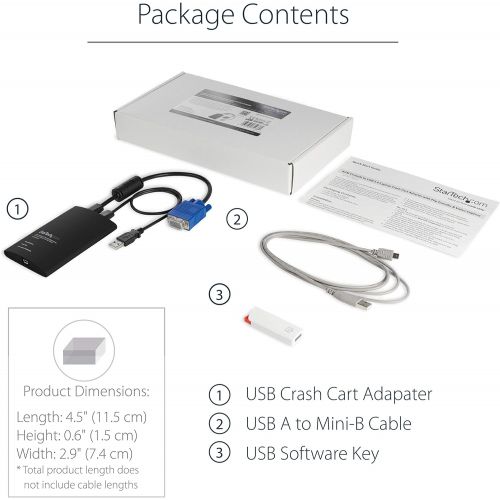  StarTech.com KVM Console to USB 2.0 Portable Laptop Crash Cart Adapter - Laptop KVM Server Console Adapter