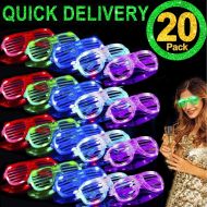 [아마존핫딜][아마존 핫딜] TURNMEON 20 Pack LED Glasses,Light Up Glasses Glow In The Dark New Year Party Supplies 2020 for Adult Kid,Shutter Shades Glow Glasses Led Party Sunglasses Carnival Neon Party Favor