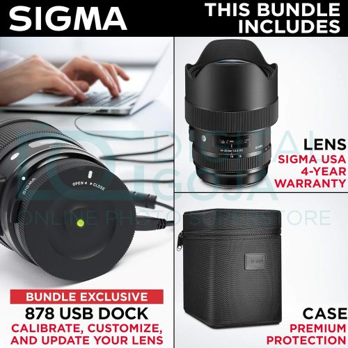  Sigma 14-24mm f2.8 DG HSM Art Lens for Canon EF wSigma USB Dock & Advanced Photo and Travel Bundle