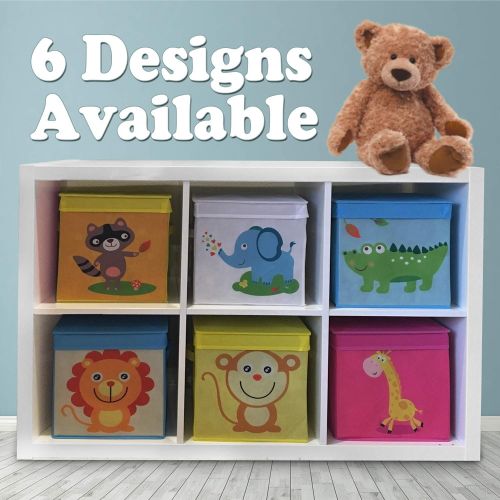  Rlan Canvas Toy Storage Bins for Children  Foldable Toy Organizer Box/Basket For Stuffed Animals, Books & Clothes  For Nursery Bedroom & Playroom