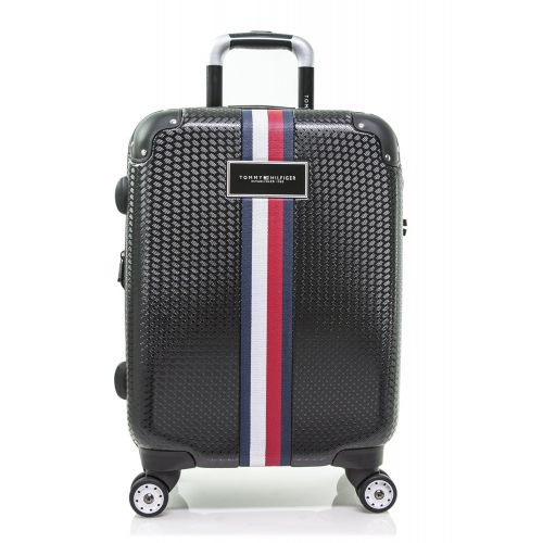 타미힐피거 Tommy+Hilfiger Tommy Hilfiger Basketweave Expandable Hardside Spinner Suitcase