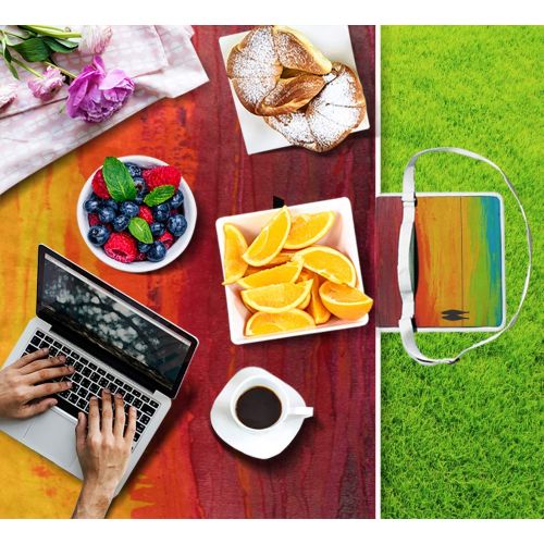  FunnyCustom Picnic Blanket Sunset Palm Outdoor Blanket Portable Moisture Proof Picnic Mat for Beach Camping