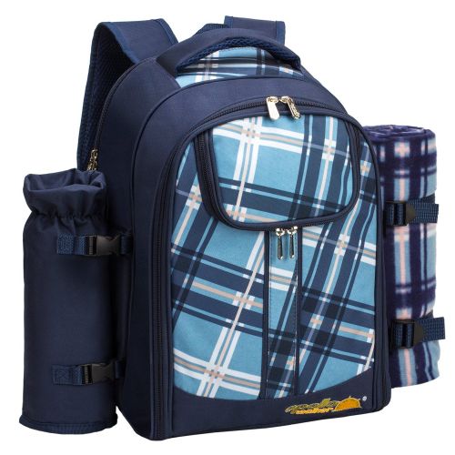  Apollo walker apollo walker TAWA Picnic Backpack Bag for 4 Person with Cooler Compartment,Wine Bag, Picnic Blanket(45x53), Best for Family and Lovers Gifts (Coffee)