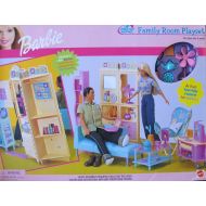 Barbie BARBIE All Around Home FAMILY ROOM Playset w SHELVES, COUCH, Chair, Pretend TV & STAND & Lots MORE (2000)