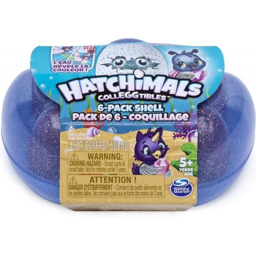  [아마존베스트]Hatchimals CollEGGtibles, Mermal Magic 6 Pack Shell Carrying Case with Season 5 CollEGGtibles, for Kids Aged 5 and Up (Color May Vary)