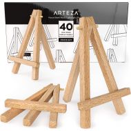[아마존 핫딜]  [아마존핫딜]ARTEZA Mini Wood Display Easel, 5, Pack of 40, Ideal for Displaying Small Canvases, Business Cards, Photos