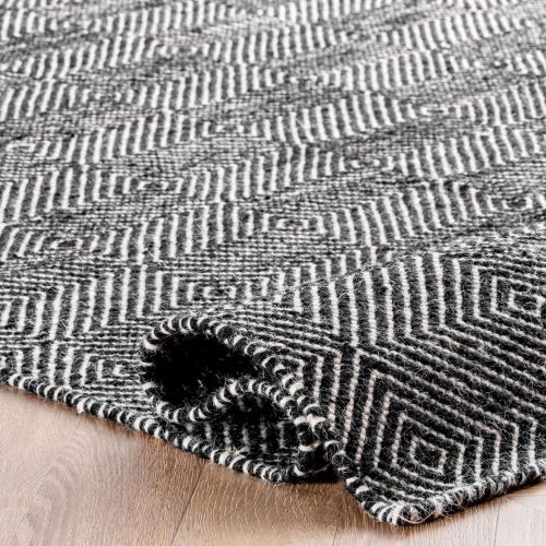  NuLOOM nuLOOM Handmade Fancy Trellis Wool Paddle Runner Area Rugs, 2 6 x 8, Grey
