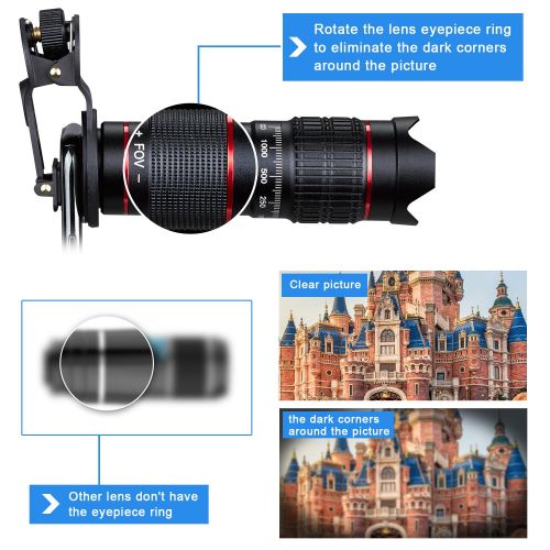  HXGD Mobile Camera Lens 22x Phone Camera Telephoto Lens, Double Regulation Phone Lens Attchment with Tripod for iPhoneX876,Samsung.Huawei Most Smartphone