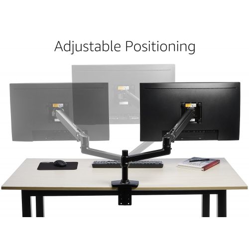  AmazonBasics Adjustable-Height Standing Desk Converter with Dual Monitor Arms