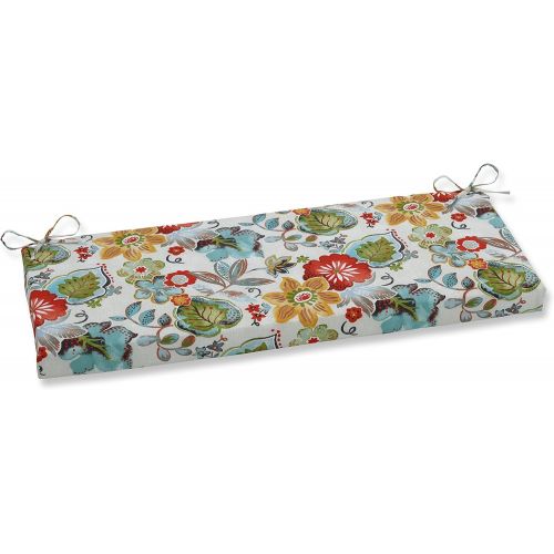  Pillow Perfect Outdoor/Indoor Alatriste Ivory Bench/Swing Cushion, 45 x 18, Floral
