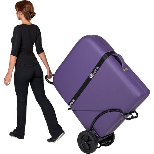  EARTHLITE Traveler Massage Table Cart - Sturdy Massage Table Platform with Large Rubber Wheels & Telescoping Handle, Fits All Brands