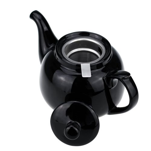  Urban Lifestyle Teekanne / Teapot Klassisch aus Keramik mit nicht-tropfendem Ausguss Notting Hill 1,0L (Schwarz)