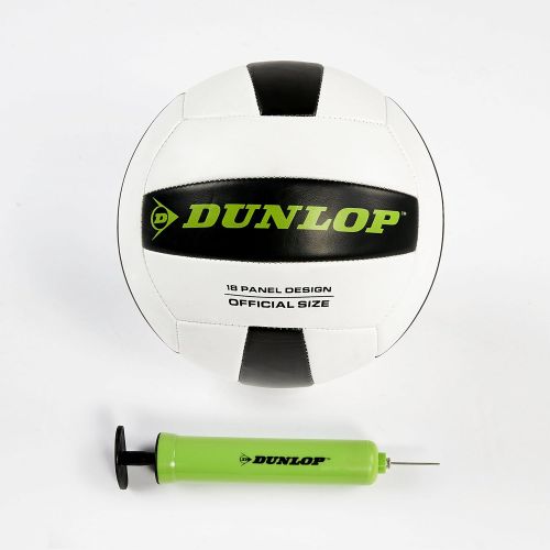  Dunlop DUNLOP Outdoor Sports Volleyball Set: Portable Net with Poles, Ball & Air Pump - Equipment for Backyard Party Games - Adjustable Height for Adults or Kids