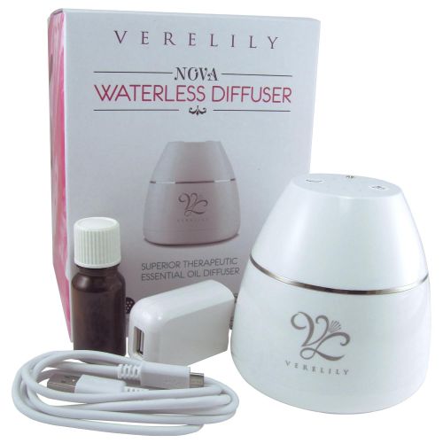  Essential Oil Diffuser - NOVA by Verelily - Waterless Aroma Nebulizer with USB Chargeable Battery. Works with DoTERRA, Young Living, Ameo, & Other Brands. Perfect Aromatherapy for