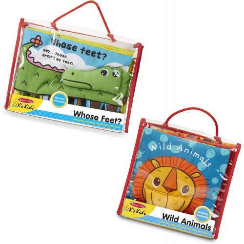  Melissa & Doug Ks Kids Soft Activity Baby Book Set: Animals (Whose Feet? and Wild Animals)