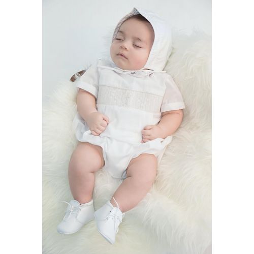  Carriage Boutique Baby Boys Christening Smocked Cross Creeper