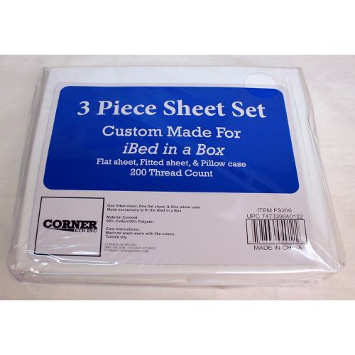  SpaceMaster iBed Cot Size Sheet Set for Hideaway Guest Bed White