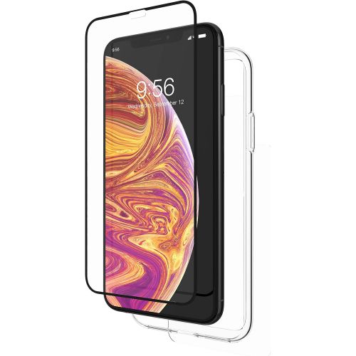  ZAGG InvisibleShield Glass+ 360 - Front + Back Screen Protection with Side Bumpers Made for Apple - Black iPhone X  XS