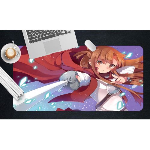  3D Sword Art Online Yuuki Asuna 630 Japan Anime Game Non-Slip Office Desk Mouse Mat Game AJ WALLPAPER US Angelia (W120cmxH60cm(47x24))