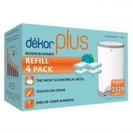 [아마존베스트]DEKOR Dekor Plus Diaper Pail Biodegradable Refills | 4 Count | Most Economical Refill System | Quick and Simple to...