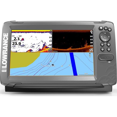  Lowrance HOOK2 9 - 9-inch Fish Finder with SplitShot Transducer and US Inland Lake Maps Installed