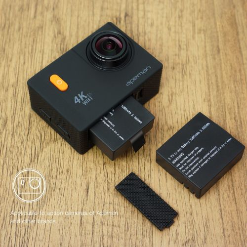  APEMAN Action Camera Battery Rechargeable Dual 1350mAh and USB Dual Battery Charger for Sport Camera and 4k Action Camera