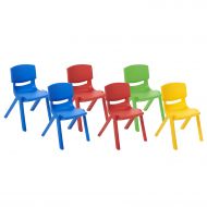 ECR4Kids School Stack Resin Chairs, Assorted Colors (6-Pack)