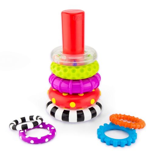  [아마존베스트]Sassy Stacks of Circles Stacking Ring STEM Learning Toy, 9 Piece Set, Age 6+ Months