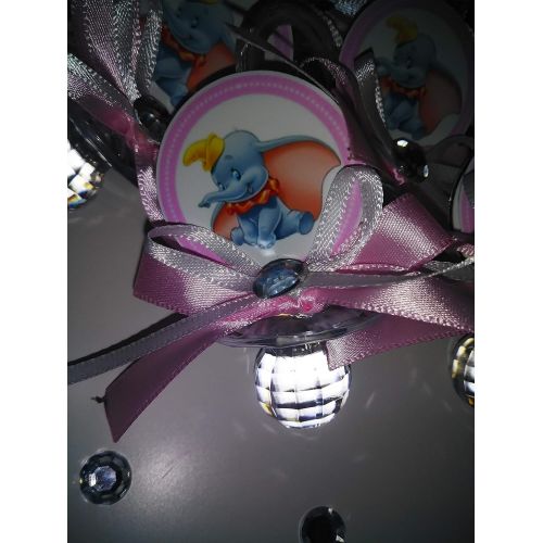  Comei Creations 24 Girl Pink Dumbo Baby Shower Pacifiers Necklaces Favors