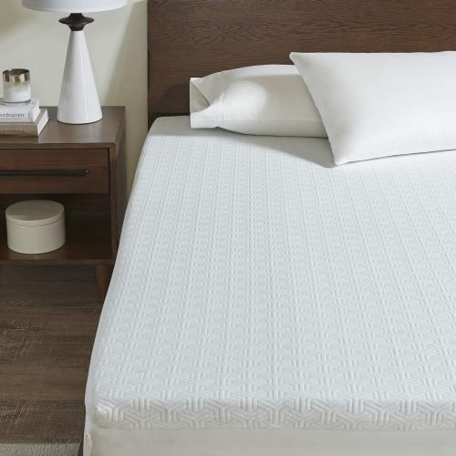  Sleep Philosophy Memory Foam Mattress Protector Cooling Bed Cover Queen White