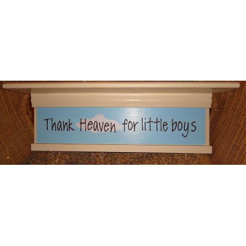  Shelf Thank Heaven for Little boys 24 inch nursery shelf with changable insert, includes FREE SHIPPING