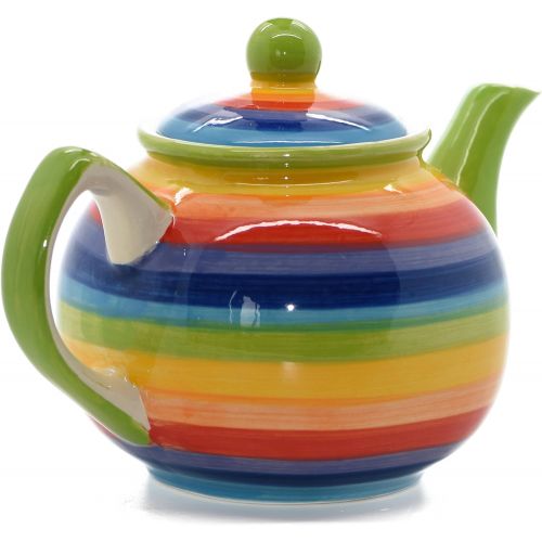  Rainbow Teekanne, Keramik, gestreift, 2Tassen