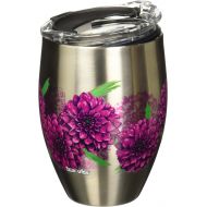 Tervis Painted Dahlias Stainless Steel Insulated Tumbler with Clear and Black Hammer Lid, 12oz, Silver