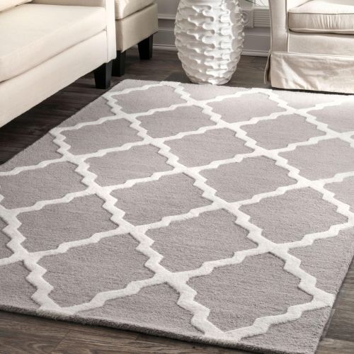  NuLOOM nuLOOM Varanas Collection Marrakech Trellis Contemporary Transitional Hand Made Area Rug, 5 Feet by 8 Feet, Baby Pink