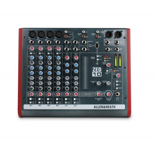  Allen & Heath ZED-10 Four Mono MicLines with 2 Active D.I. and 3 Stereo Line Inputs