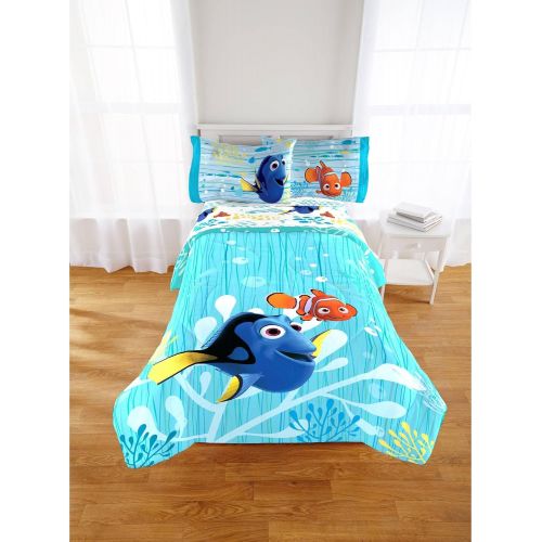 디즈니 Disney Finding Dory Bedding Set Comforter and Sheets (Full)