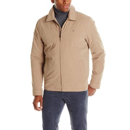  Tommy Hilfiger Mens Micro-Twill Open-Bottom Zip-Front Jacket