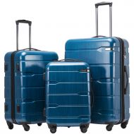 COOLIFE Coolife Luggage Expandable 3 Piece Sets PC+ABS Spinner Suitcase Built-In TSA lock 20 inch 24 inch 28 inch