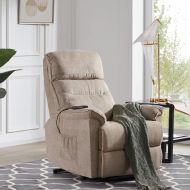 Merax Power Lift Chair and Power Recliner in Suede Fabric, Living Room Recliner with Heavy Duty Reclining Mechanism