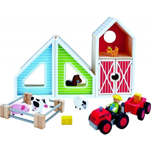  Hape Classic Colorful Barn Wooden Play Set