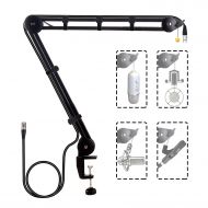 DuaFire Microphone Arm Stand, Mic Suspension Scissor Stand Boom Arm for Blue Yeti Snowball and Audio-Technica Mic in Studio, Video Room, TV Station and Home