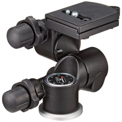  Manfrotto 410 Junior Geared Tripod Head with Quick Release and a ZAYKIR Quick Release Plate