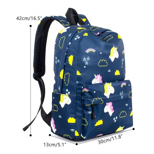  Leaper Unicorn Backpack Girls School Backpack Bag Bookbag Satchel Dark Blue