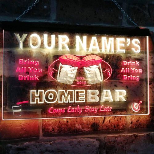  ADVPRO Personalized Your Name Custom Home Bar Beer Est. Year Dual Color LED Neon Sign Red & Yellow 12 x 8.5 Inches st6s32-p-tm-ry