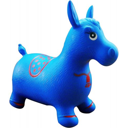  [아마존베스트]Blue Horse Hopper, Pump Included (Inflatable Space Hopper, Jumping Horse, Ride-on Bouncy Animal)