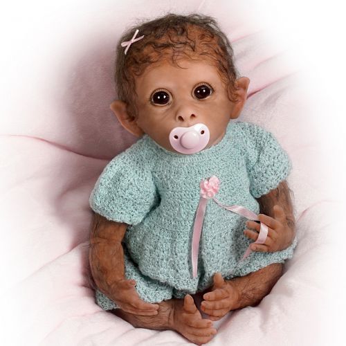  The Ashton-Drake Galleries So Truly Real Weighted And Fully Poseable Baby Monkey Doll By Linda Murray