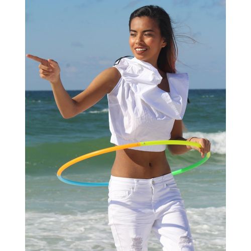  The Spinsterz Travel Hula Hoops for Adults. UV Green, UV Yellow, Blue, Orange