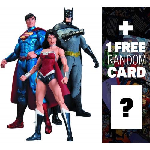  DC Comics Batman, Superman, Wonder Woman: DC Collectibles The New 52 Trinity War Action Figure Box Set + 1 FREE Official DC Trading Card Bundle [314068]