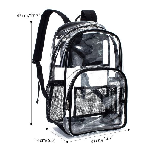  Leaper Clear Backpack Transparent Backpack for School, Security Travel, Orange